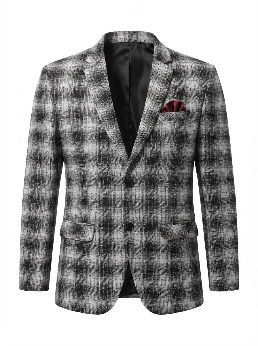 CHECKED BLACK BLAZER