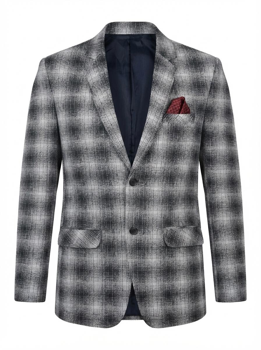 CHECKED BLUE BLAZER