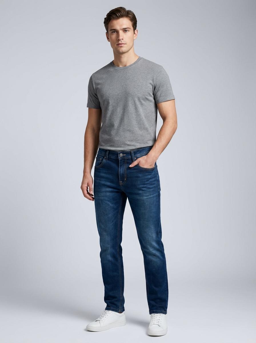 REGULAR NAVY BLUE JEANS