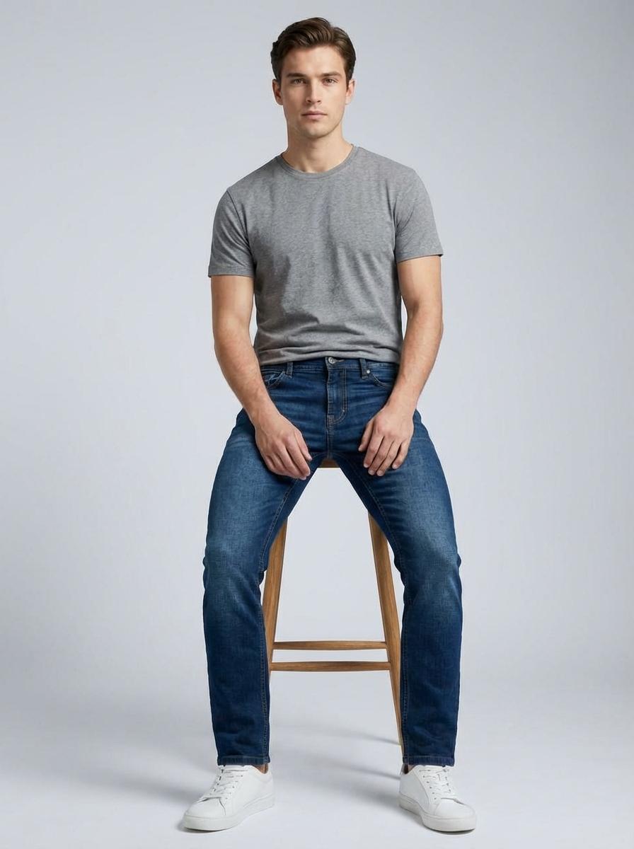 REGULAR NAVY BLUE JEANS