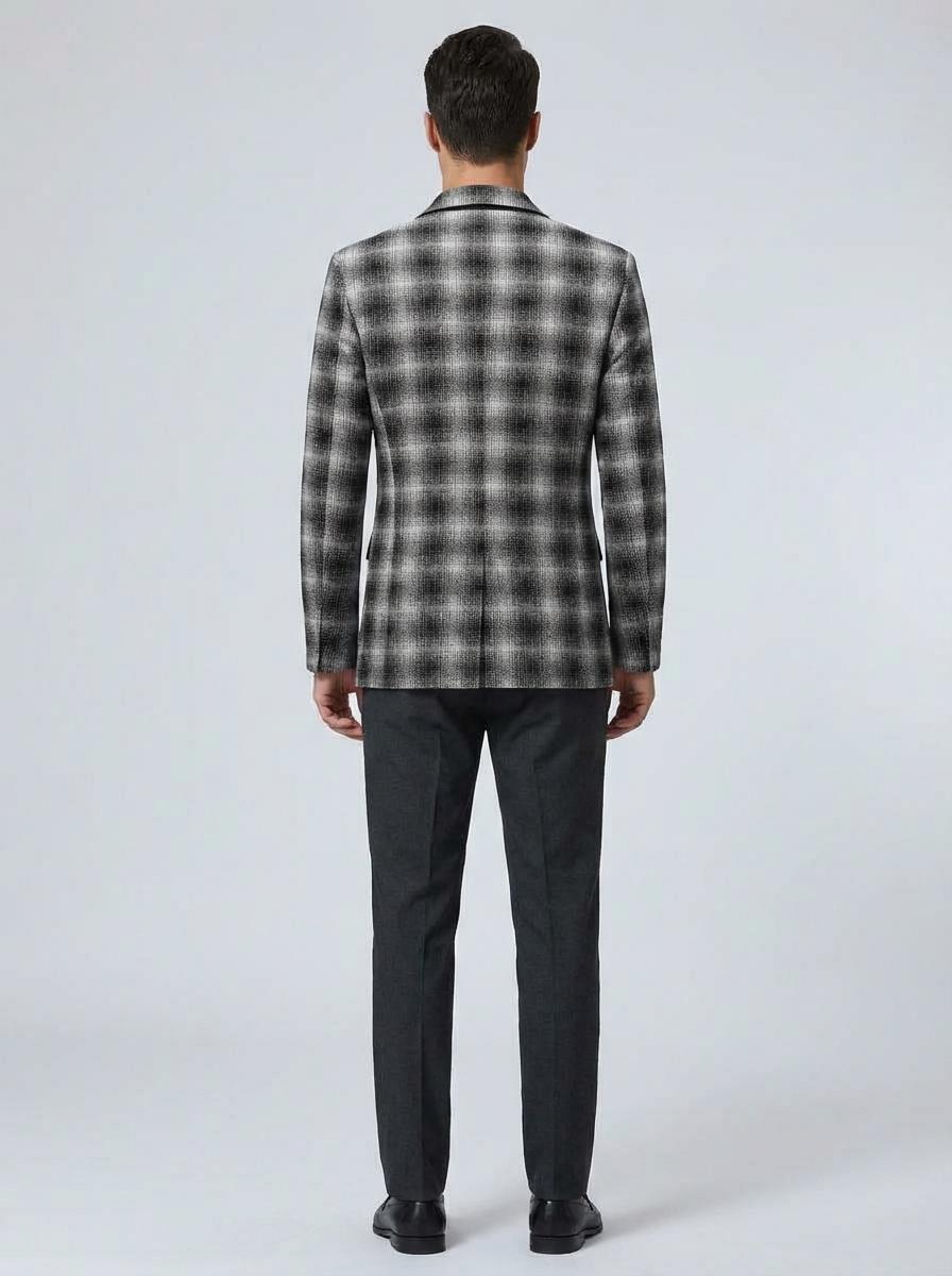 CHECKED BLACK BLAZER