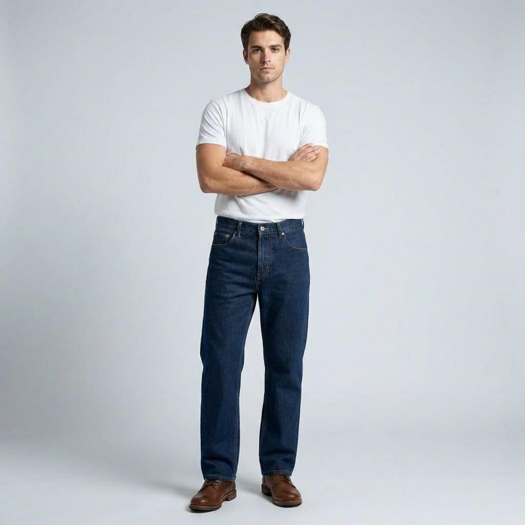 Straight Fit Heavy Denim Jeans